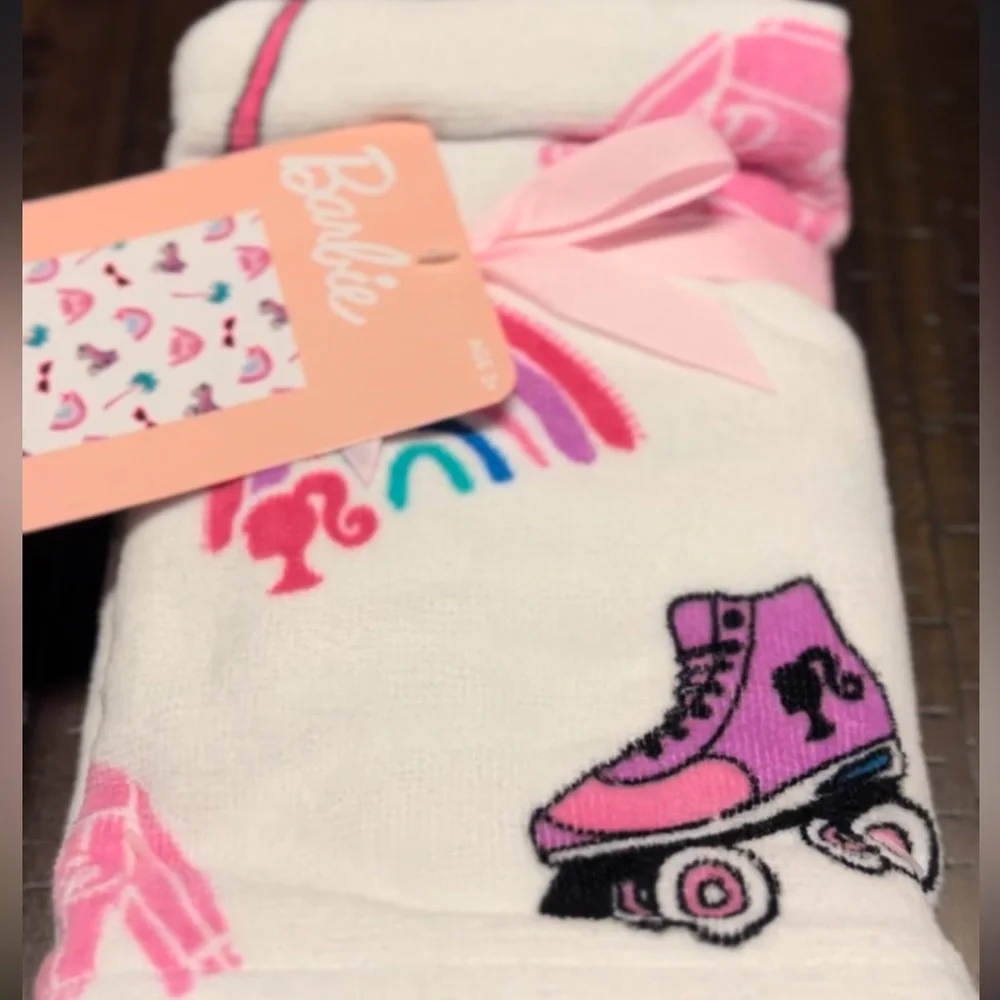 Barbie Skate Rainbow Logo Hand Towels Set of 2